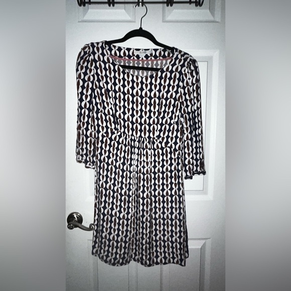 Boden 3/4 length Sleeve Geometric Patterned Dress US Size 6 - Picture 1 of 3